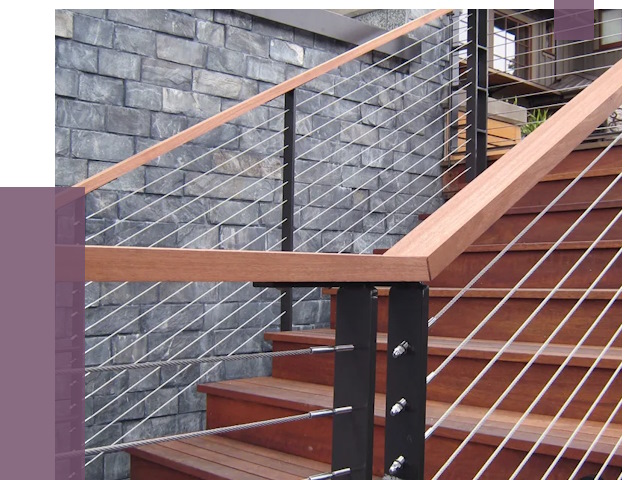 Тросовые перила под ключ в Реже от 8324 руб.