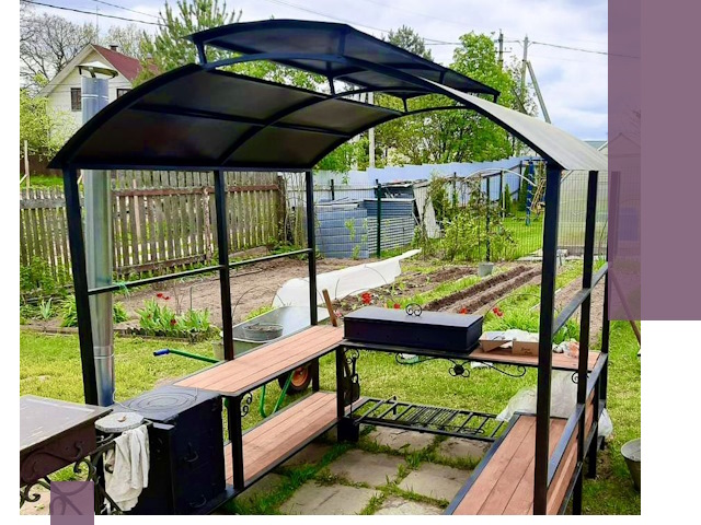 Навесы для барбекю в Реже: изготовление, монтаж и демонтаж