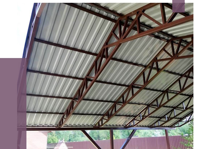 Навесы из профнастила в Реже от 7886 руб. | ПРОЛЁТ-Реж