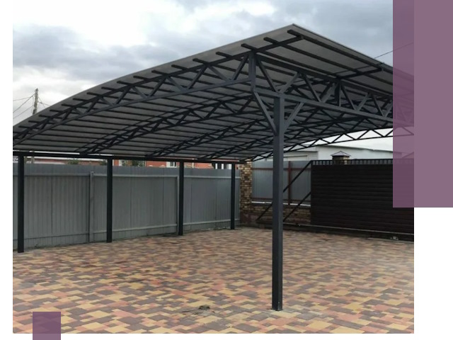 Металлические навесы под ключ в Реже — изготовление и монтаж