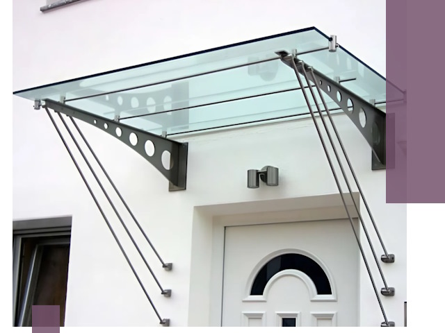 Козырьки над входом под ключ в Реже — изготовление и монтаж