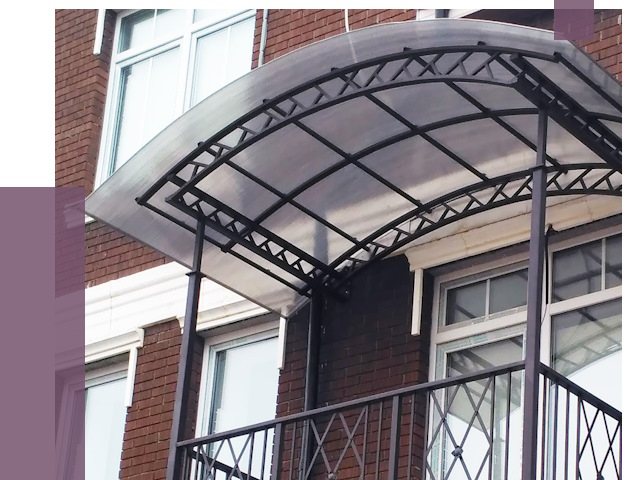 Козырьки над балконом в Реже от 9255 руб.  | ПРОЛЁТ-Реж