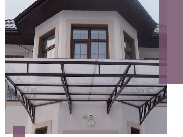 Козырьки из поликарбоната под ключ в Реже