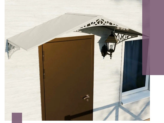 Металлические козырьки на входы и террасы в Реже