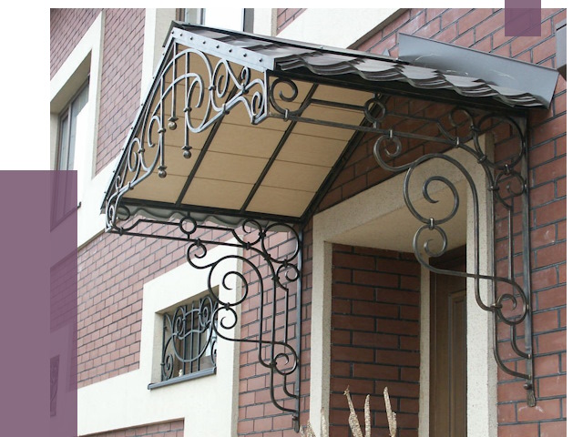 Двускатные козырьки в Реже под ключ от 13691 руб.