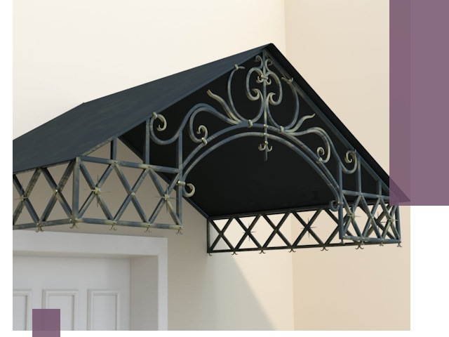 Двускатные металлические козырьки под ключ в Реже