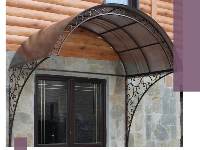 Арочные козырьки под ключ в Реже: изготовление и монтаж