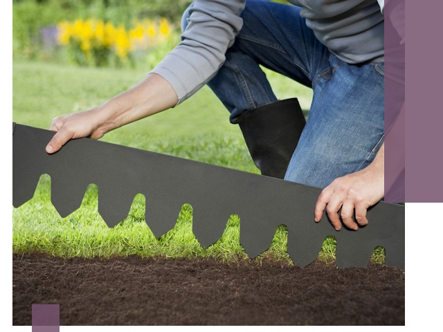 Металлические бордюры для газона в Реже — изготовление и монтаж